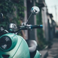 Vintage green scooter